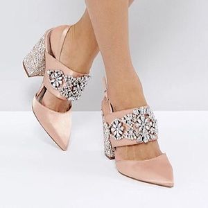 ASOS Satin Embellished Bridal Heels